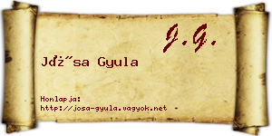 Jósa Gyula névjegykártya